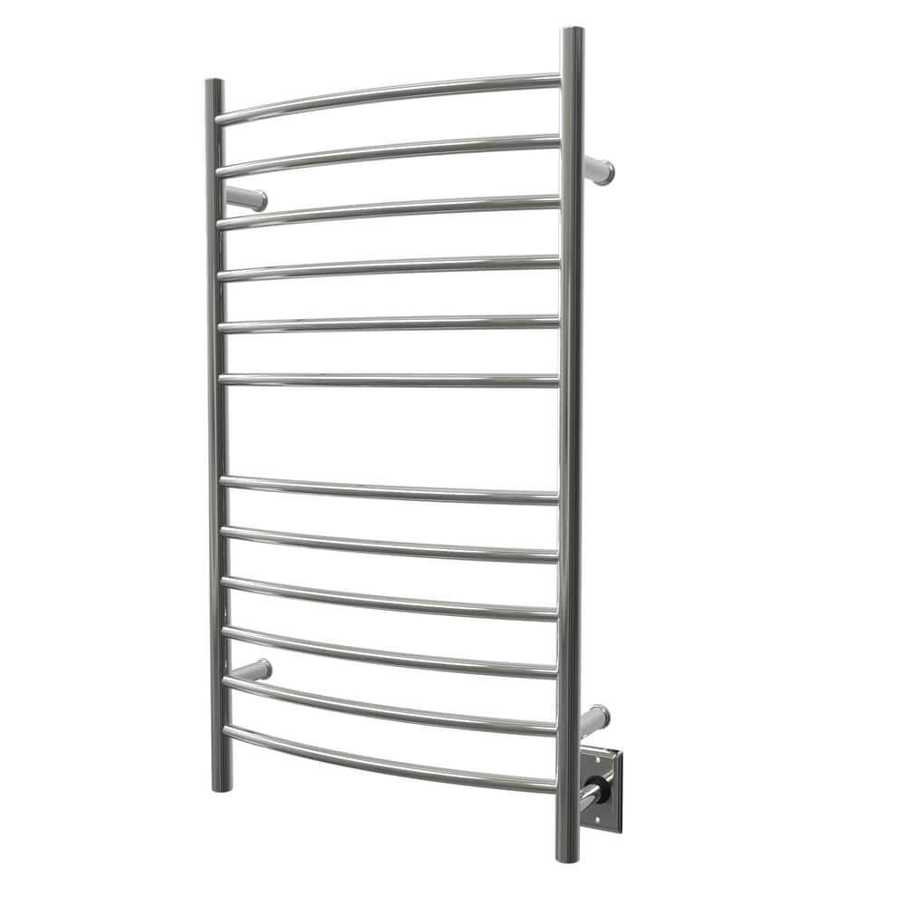 Radiant Large Curved Towel Warmer Hybrid Hardwired or Plug in