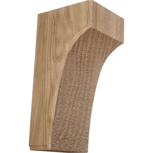 Ekena Millwork 4 in. x 5-1/2 in. x 8 in. Unfinished Red Oak Clarksville Corbel