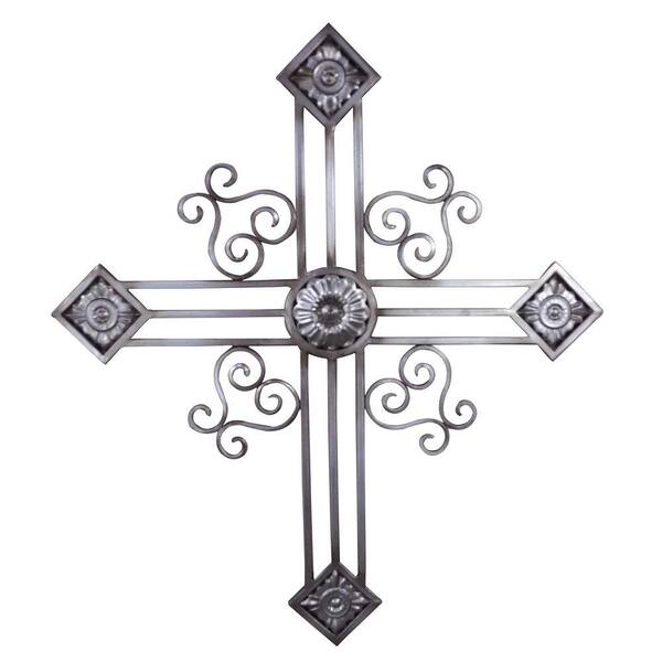 Yosemite Home Decor 25.4 in. x 29 in. Iron Decor Cross Accent Wall Hanging
