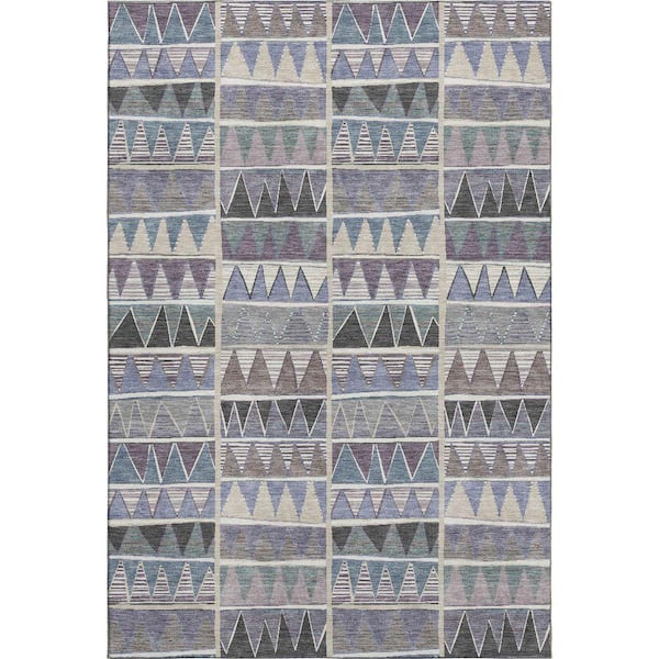 Mayfield Premium Machine Washable Abstract AMF2205 Lavender 10 ft. x 14 ft. Area Rug