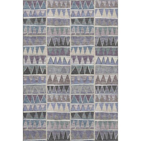 Mayfield Premium Machine Washable Abstract AMF2205 Lavender 9 ft. x 12 ft. Area Rug