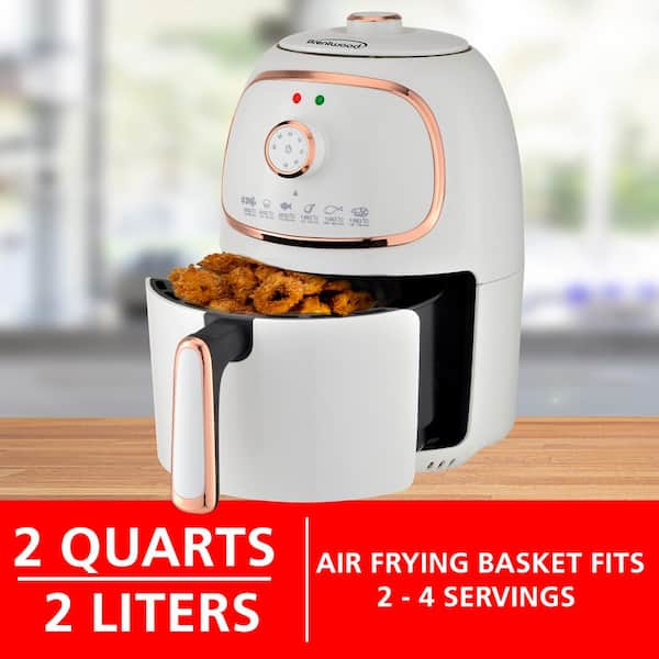 Brentwood 2 qt. White Small Electric Air Fryer with Timer and Temp