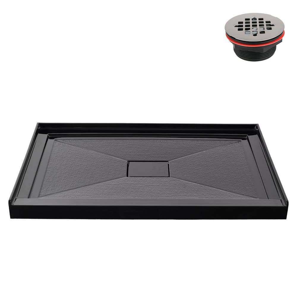 GB-2613-456-BL 48 in. x 32 in. Alcove Acrylic Shower Pan Base in Glossy Black with Center Drain, Drain Included price history on PriceWatchPro