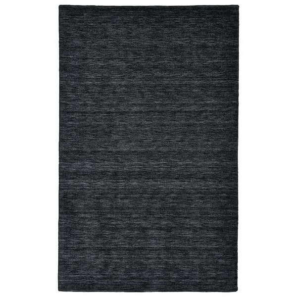 HomeRoots 5 x 8 Black Solid Color Area Rug