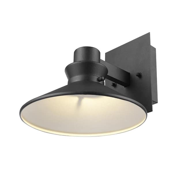 Globe Electric Harris Matte Black Farmhouse Indoor/Outdoor Integrated LED 1-Light Wall Sconce