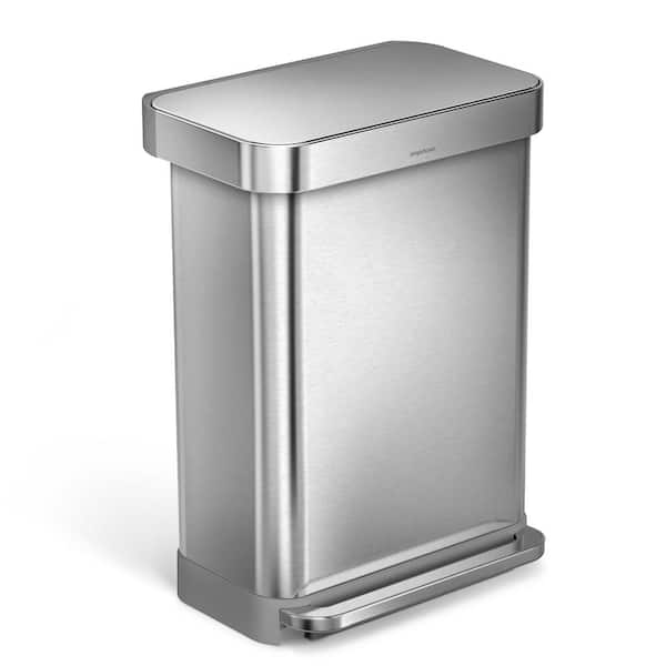 simplehuman 55-Liter Nano-Silver Clear Coat Brushed Stainless 