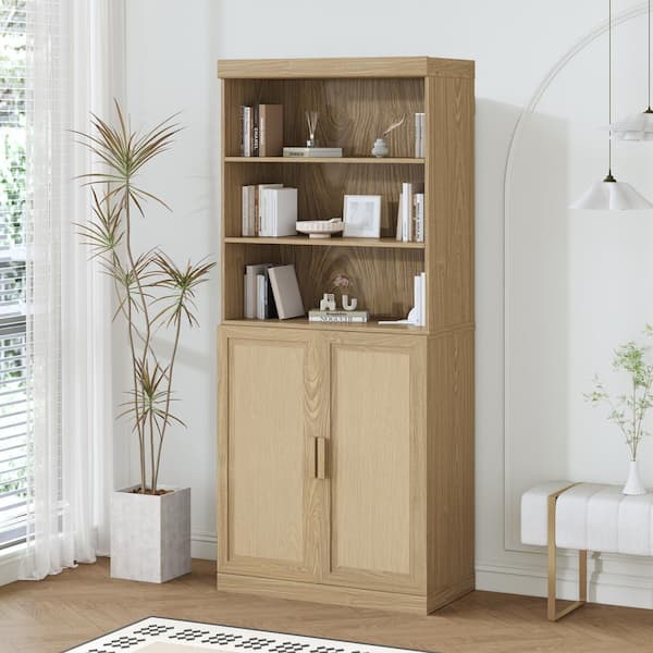 家具 cabinet Lirago Rattan Wood Natural 36 in. H Storage Cabinet