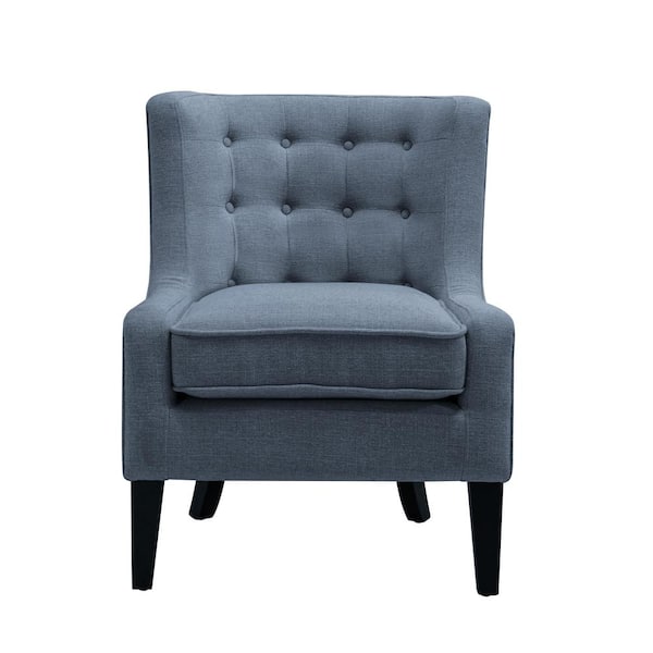 navy blue armless accent chair