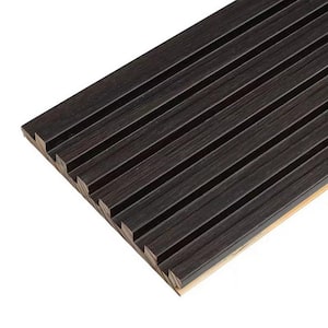 106 in. x 6 in x 0.5 in. Solid Wood Wall 7 Grid Cladding Siding Board in Black Color (Set of 4-Piece)