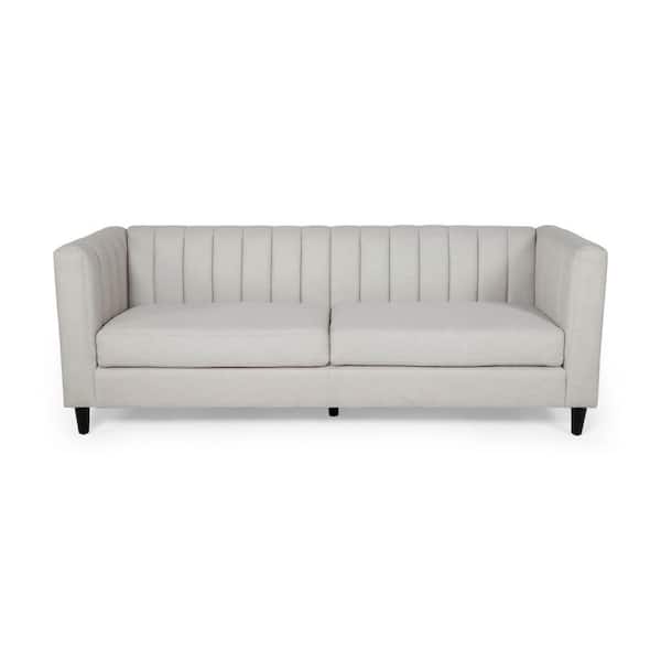 Herhaal vlinder tsunami Noble House Humbolt 83 in. Beige Solid Fabric 3-Seats Tuxedo Sofa with  Removable Cushions 81897 - The Home Depot