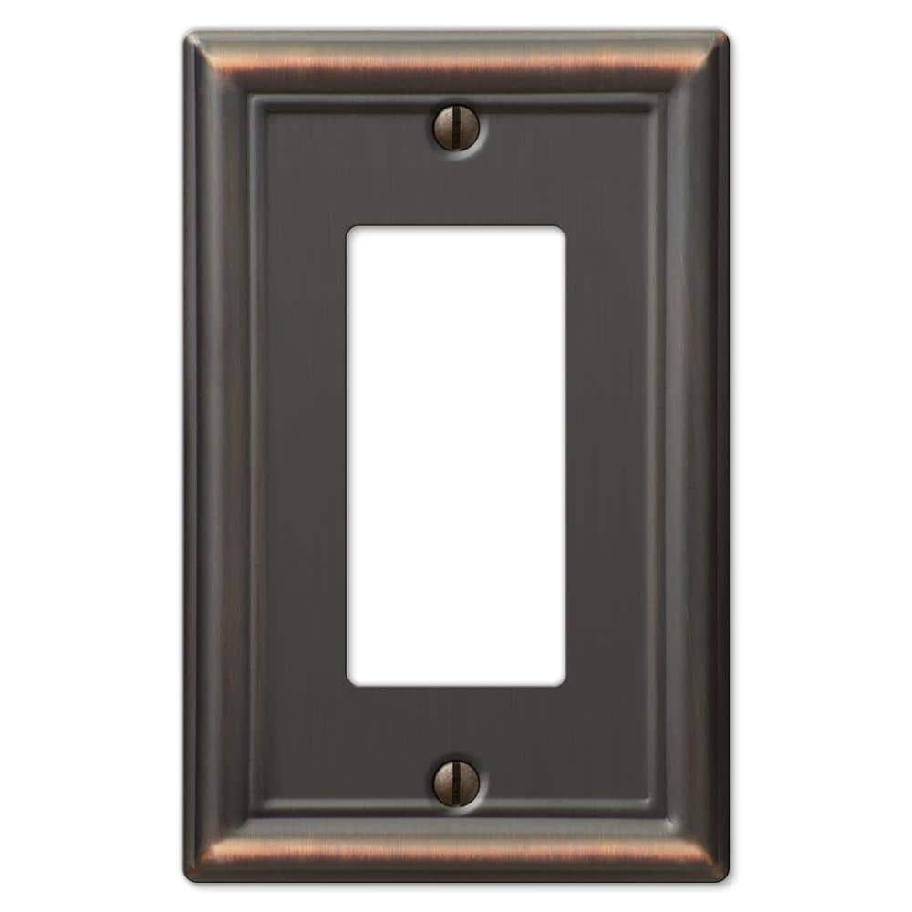 Aged Bronze 1-Gang Stamped Steel Rocker Wall Plate
