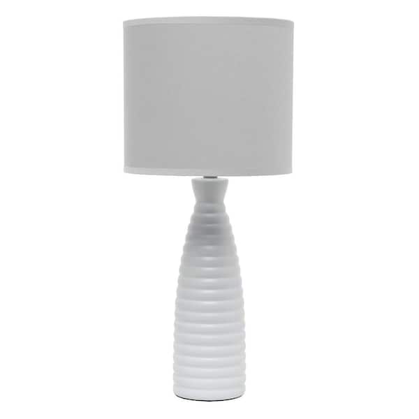Simple Designs 20.25 in. Gray Alsace Bottle Table Lamp