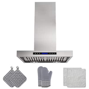30 in. 300 CFM Ducted Wall Mount Range Hood with Remote, Touch Control LCD, Long-Term Warranty in Stainless Steel