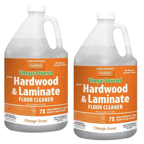 Harris 128 oz. Vinegar-Powered Hardwood and Laminate Floor Cleaner with Orange Scent (2-Pack)