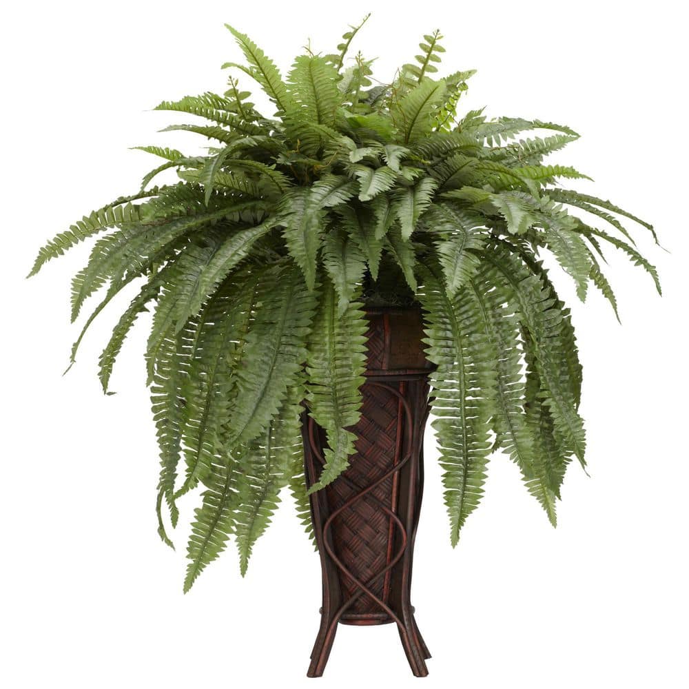 Emerald Cascade 48" Outdoor Silk Fern in Elegant Vase