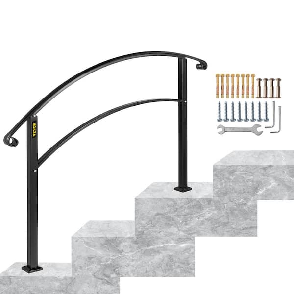 Wrought Iron Style Decorative Handrail on Two Pivoting Bolt Down Posts 