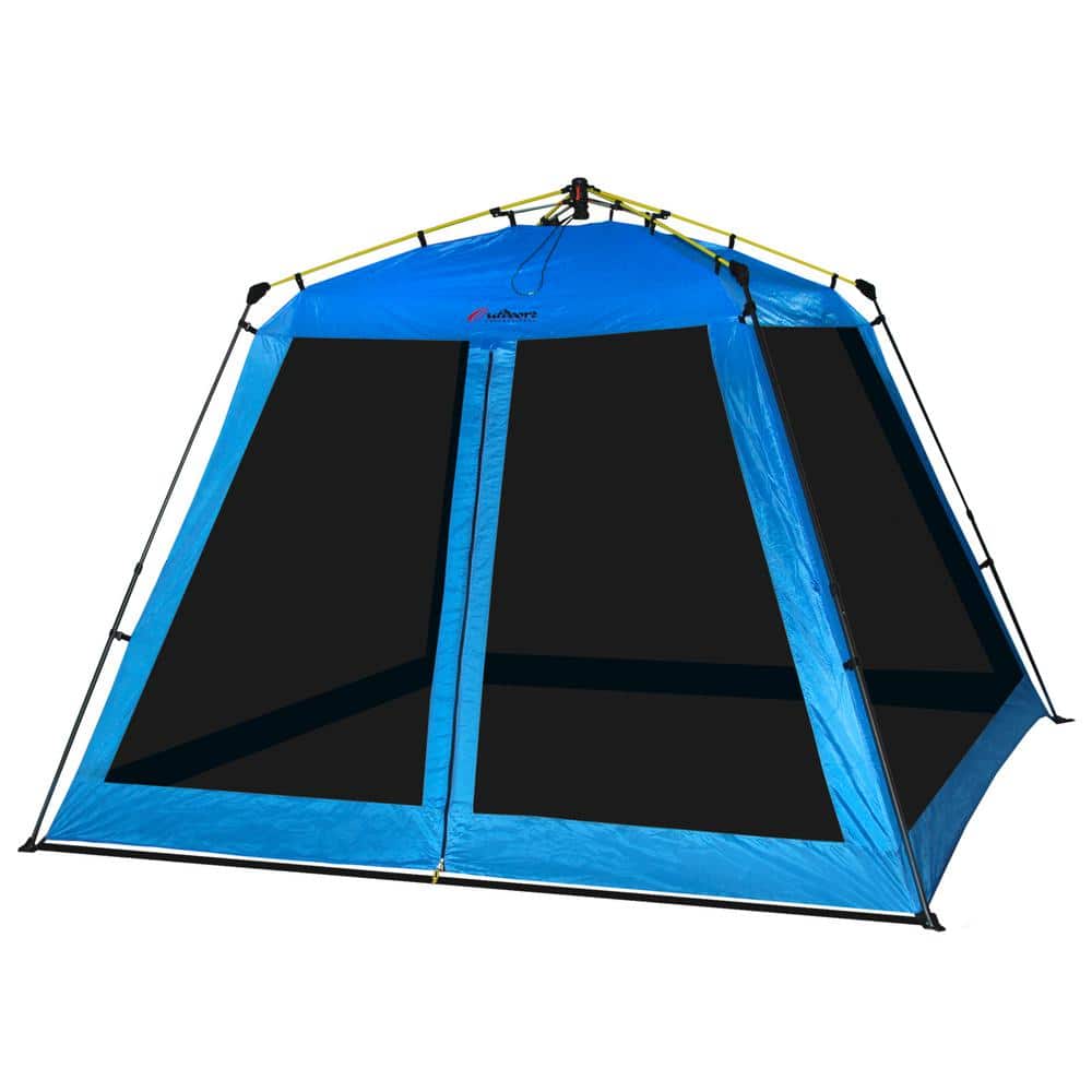 Blue 6-Person Pop-Up Camping Gazebo Tent