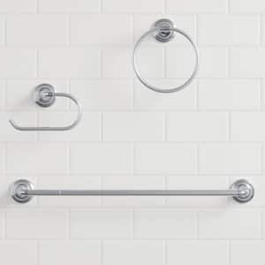 Constructor 3-piece Bath Hardware Set includes 24 in. Towel Bar, Towel Ring and TP Holder in Chrome