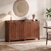 BYBLIGHT Ahlivia Brown Wood 57 in. Buffet Cabinet Long Sideboard Cabinet with Adjustable Shelves BB-JW0983-SJH