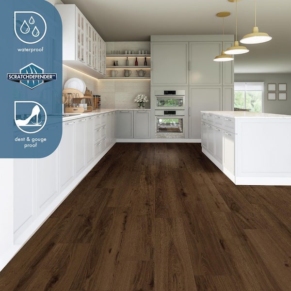 Hilcott Oak 9.44 in W x 47.64 in L Waterproof Hybrid Resilient Flooring (25.01 sq. ft. /case)