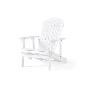Outdoor Reclining Acacia Wood Adirondack Chair in White