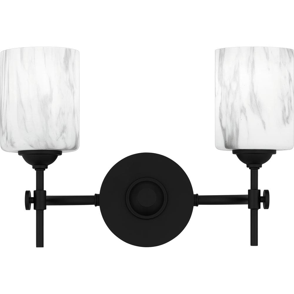 Aria 15 in. 2-Light Matte Black Vanity Light price history on PriceWatchPro