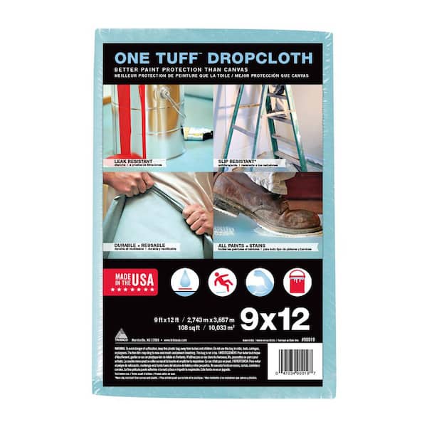 1-Tuff 9 ft. W x 12 ft. L 11 mm Thickness Professional Grade Polyester Drop Cloth 1-Pack