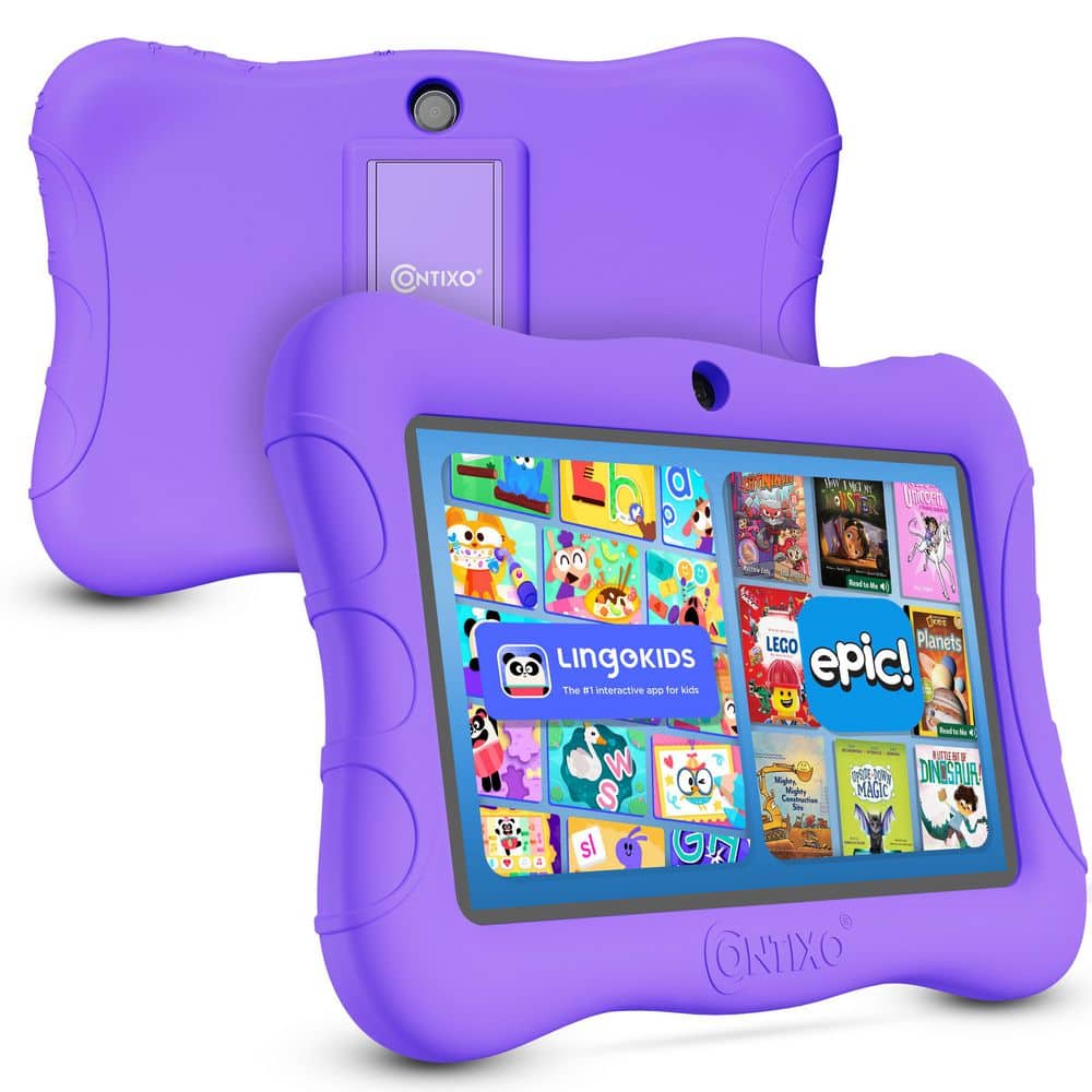 V9 Kids Tablet 32GB, 7 in. WiFi Learning Tablet with Parental Controls, Shockproof Case, Epic and LingoKids, Purple price history on PriceWatchPro