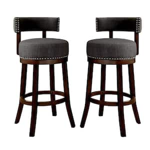 Jacquesville 40.5 in. Dark Oak and Gray Wood Frame Bar Stool (Set of 2)