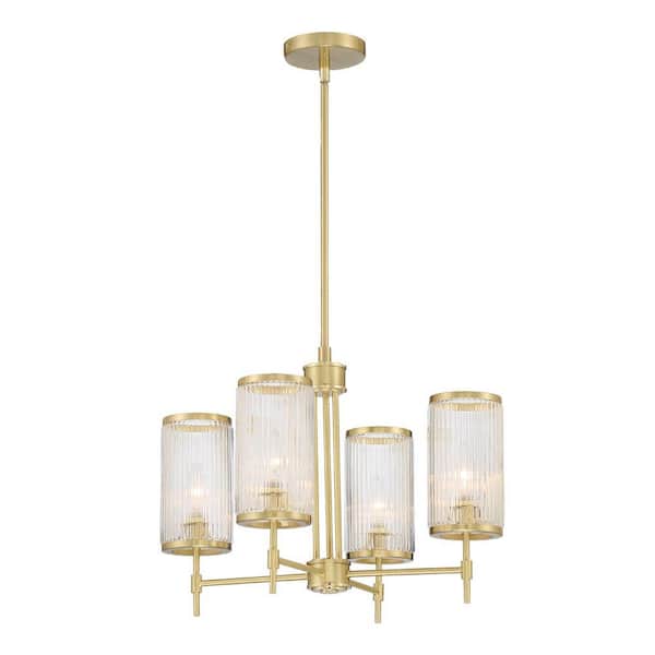 GLUCKSTEINELEMENTS Ashbury 4-Light Brushed Brass Chandelier