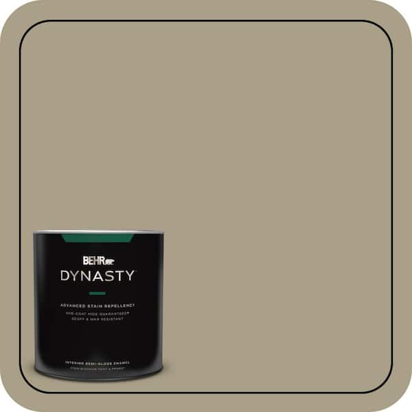 BEHR DYNASTY 1 qt. #N340-4 Tent Green One-Coat Hide Semi-Gloss Enamel Interior Stain-Blocking Paint and Primer