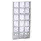 23.25 in. x 46.5 in. x 3.125 in. Frameless Wave Pattern Non-Vented Glass Block Window