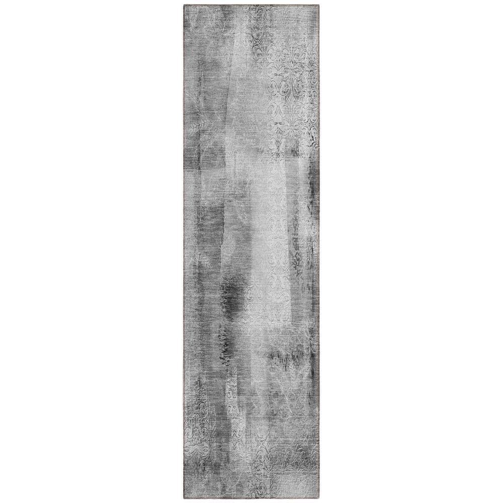 Gray 2 ft. x 8 ft. Woven Border Polyester Runner Indoor/Outdoor Area Rug price history on PriceWatchPro