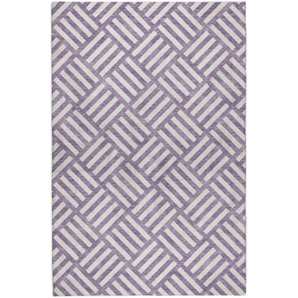 Dream Shag Premium Machine Washable Abstract ADS620 Purple 9 ft. x 12 ft. Area Rug
