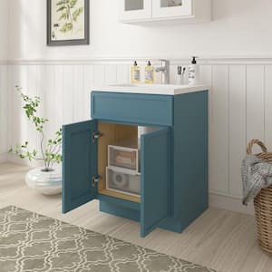 24 in. W x 21 in. D x 32.5 in. H 2-Doors Bath Vanity Cabinet without Top in Sea Green