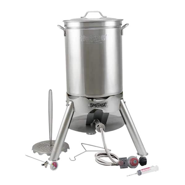 Bayou Classic 32 Quart Complete Stainless Steel Deluxe Turkey Fryer Kit 
