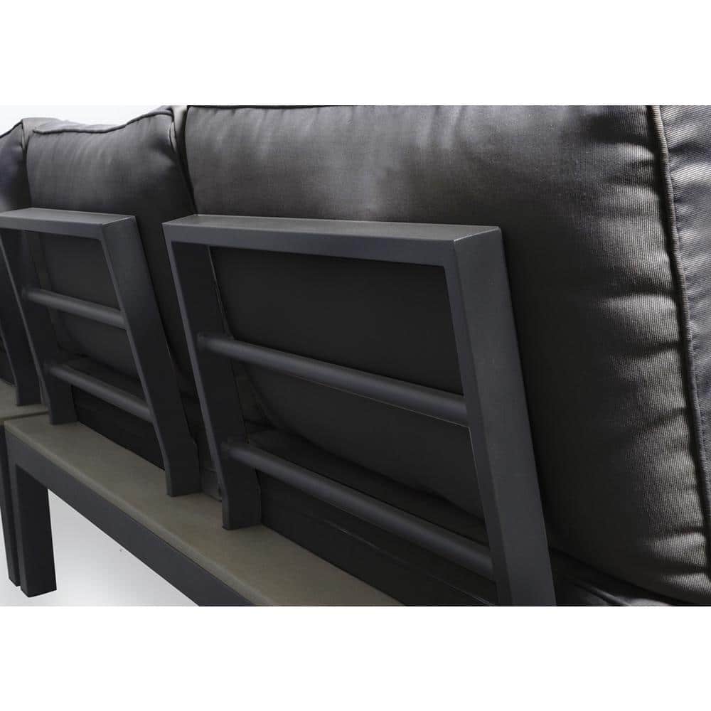 Lakeview 5-Person Outdoor Sectional Sofa with Charcoal Cushions