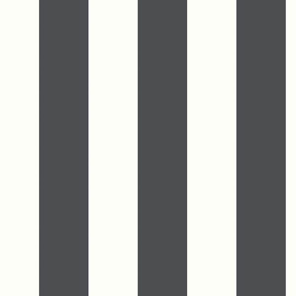 RoomMates Awning Stripe Black Peel and Stick Wallpaper (Covers 28.18 sq. ft.)
