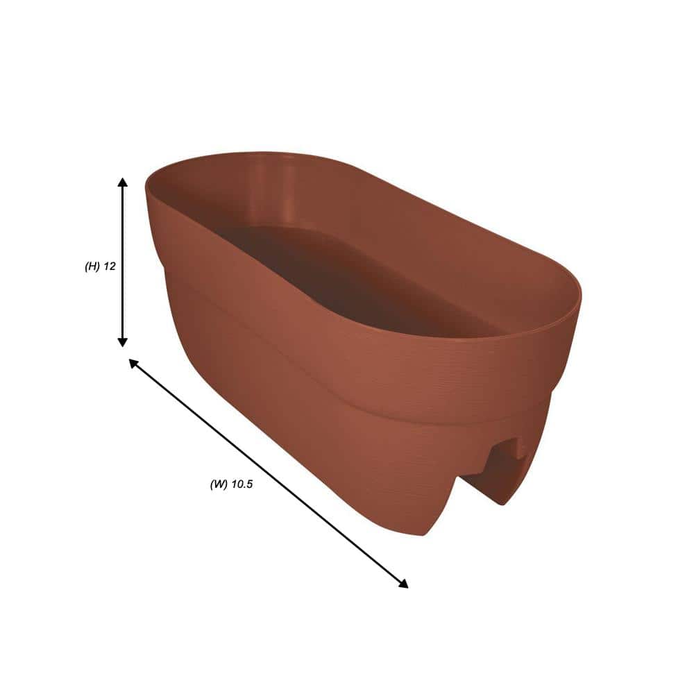 Modern 24" Terracotta Resin Railing Planter with Weatherproof Design