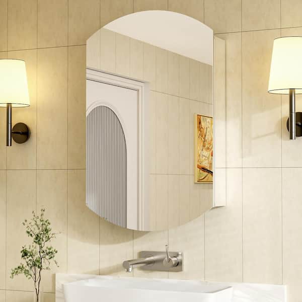 20 in. W x 31 in. H Rectangular Recessed/Surface-Mount Medicine Cabinet with Mirror, Precision Adjustable Hinges