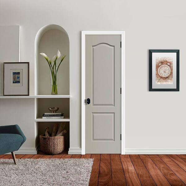 JELD-WEN 24 in. x 80 in. Camden Vanilla Painted Textured Molded