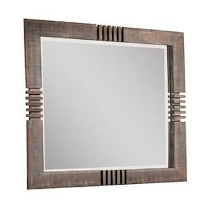 Andria 39 in. x 2 in. Classic Square Framed Reclaimed Oak Decorative Mirror