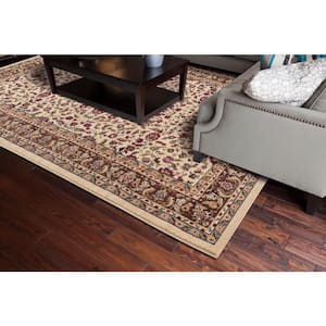 Jewel Collection Kashan Ivory Rectangle Indoor 9 ft. 3 in. x 12 ft. 6 in. Area Rug