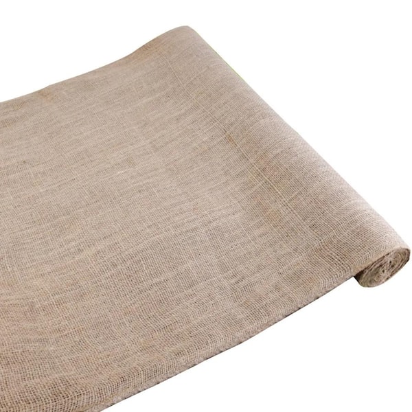 5.3 ft. x 15 ft. Jute Garden Fabric Roll, Biodegradable Mulch Cloth, Breathable Weed Control & Soil Cover