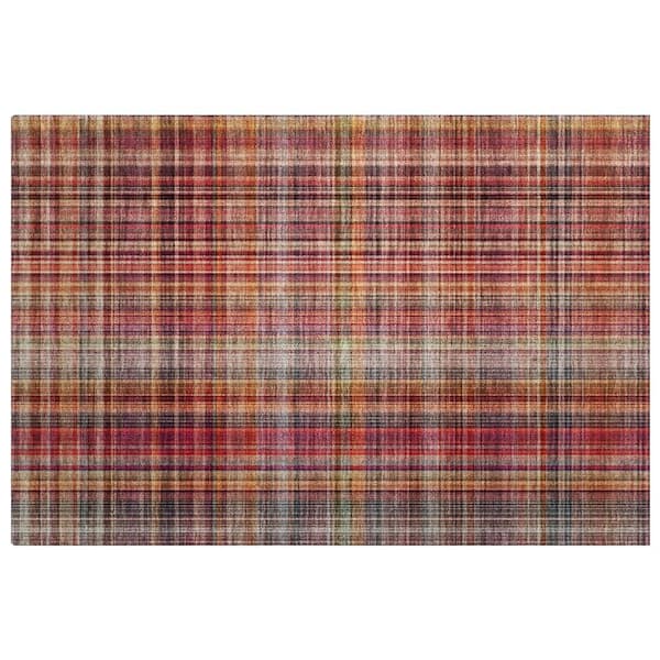 Dream Shag Premium Machine Washable Abstract ADS541 Red 3 ft. x 4 ft. Area Rug