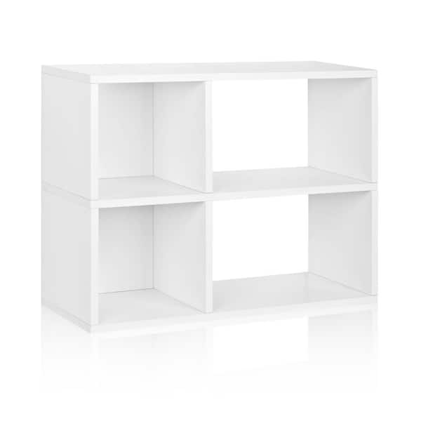 Way Basics 25 in. H x 32 in. W x 12 in. D White Recycled Materials 4-Cube Storage Organizer