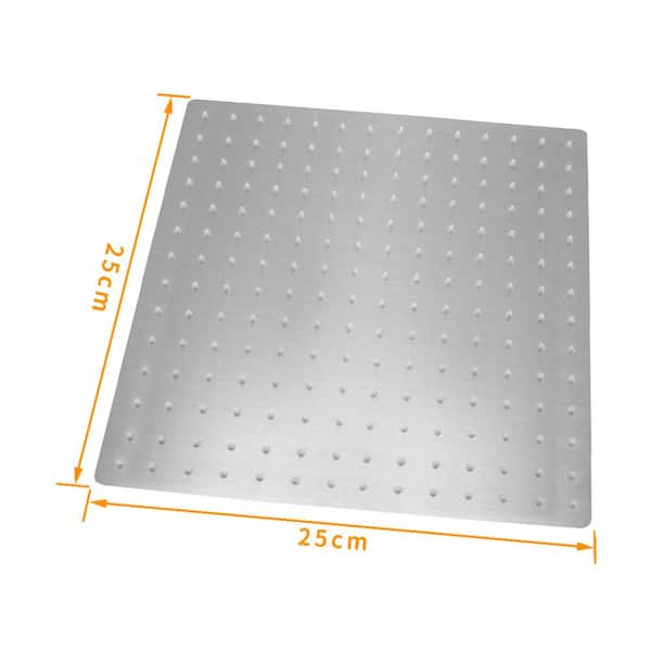 Modern 1-Spray Patterns 10 in. Wall Mount Rain Fixed Shower Head in Brushed Nickel