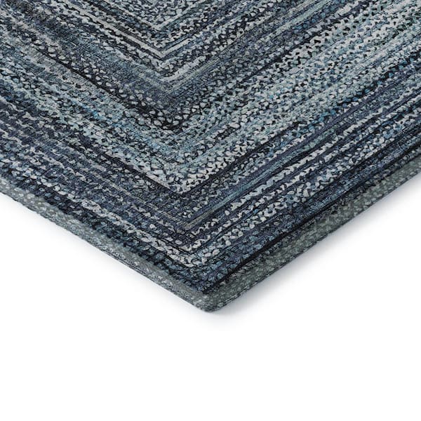 Mayfield Premium Machine Washable Abstract AMF1725 Blue 2 ft. 3 in. x 7 ft. 6 in. Runner Rug