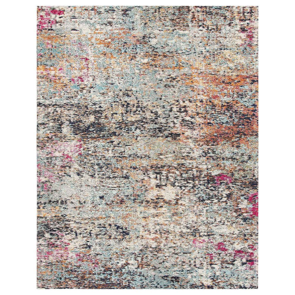 Black Polypropylene 8 ft. x 10 ft. Abstract Indoor Area Rug