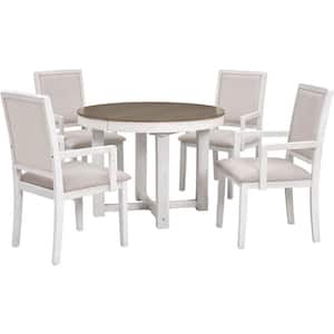 White 5-Piece Extendable Dining Table with 4 Chairs